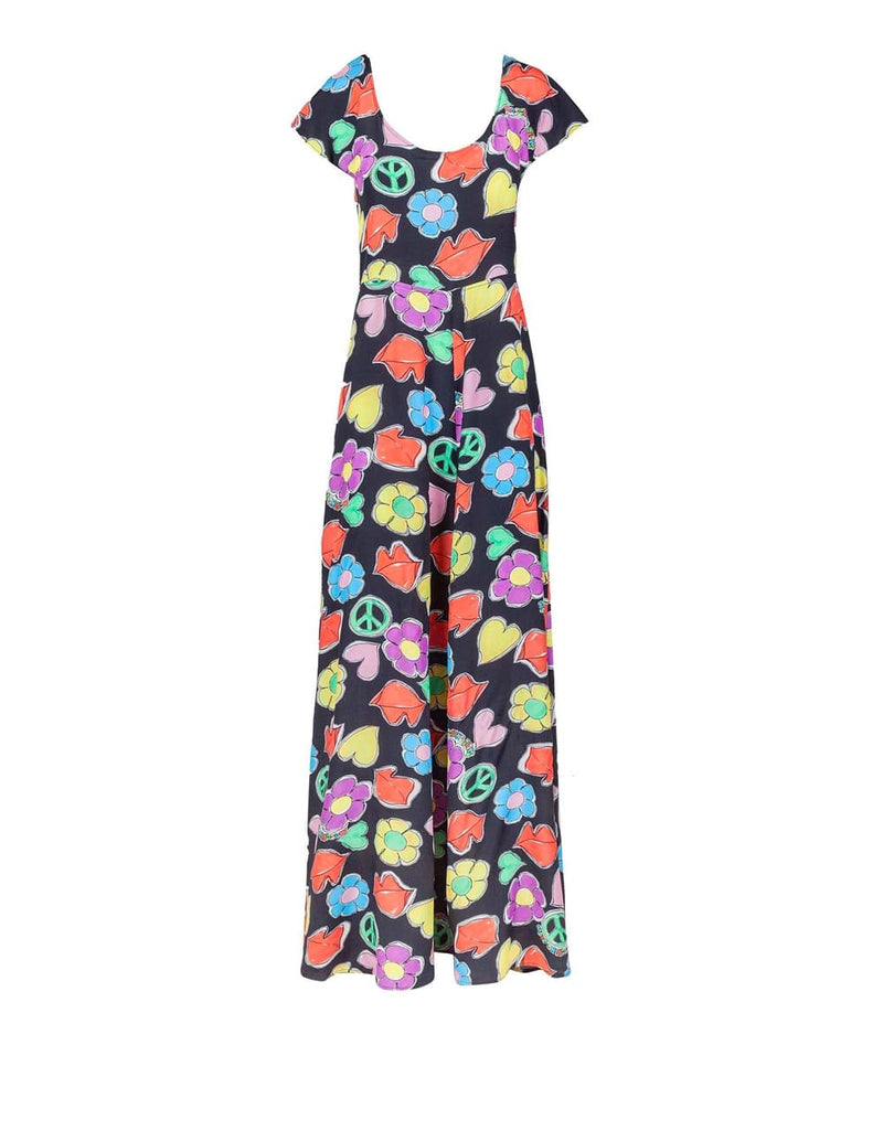 Vestido Midi Moschino Fantasy Estampado Multicolor Mujer
