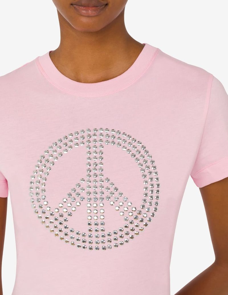 Camiseta Moschino Peace Symbol Rosa Mujer