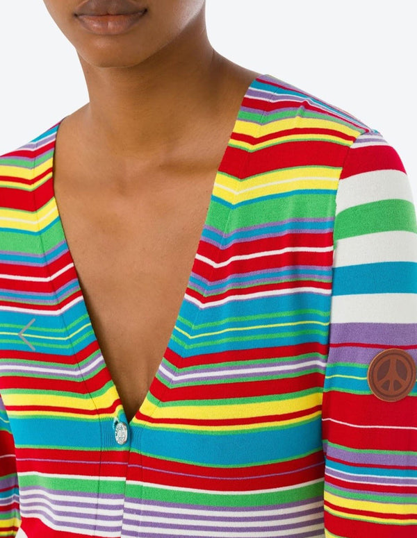 Cárdigan Larga Moschino de Rayas Multicolor Mujer