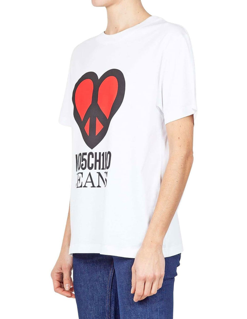 Camiseta Moschino con Logo Blanca Mujer