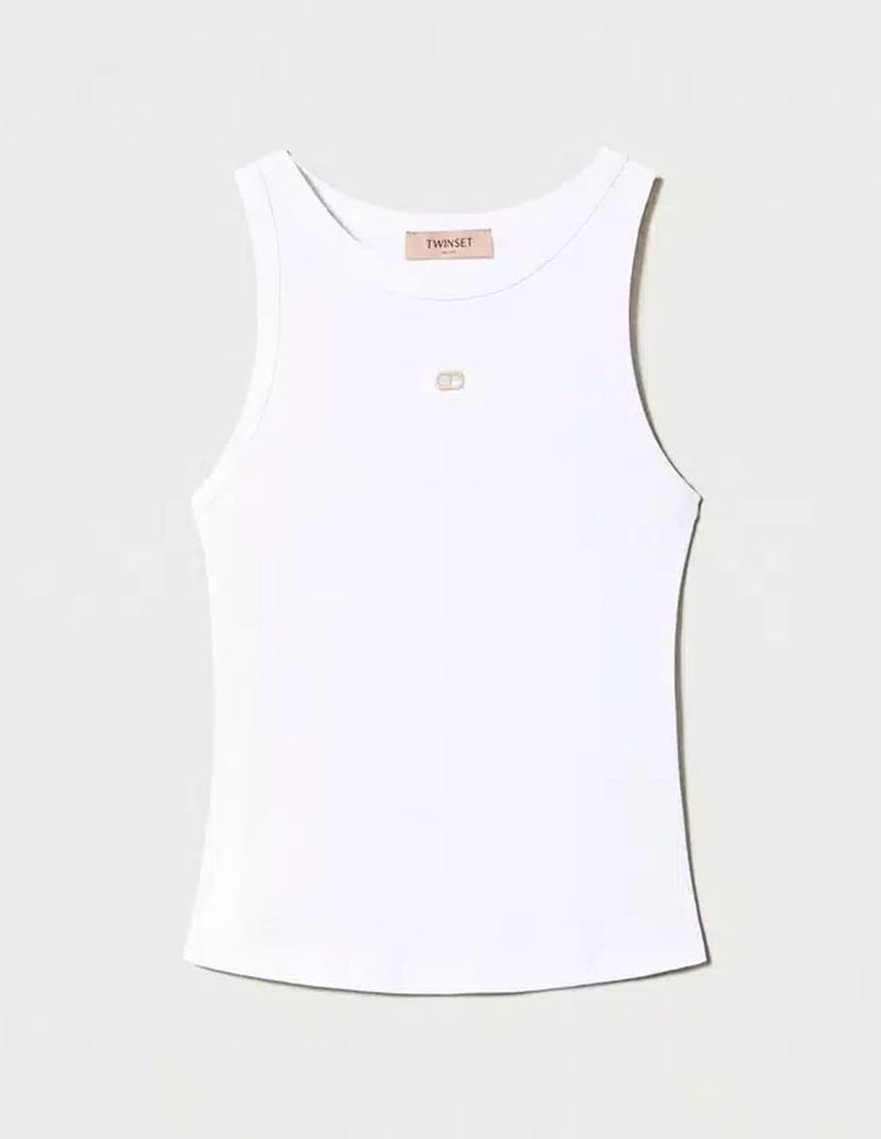 Camiseta TWINSET Oval T Blanca Mujer