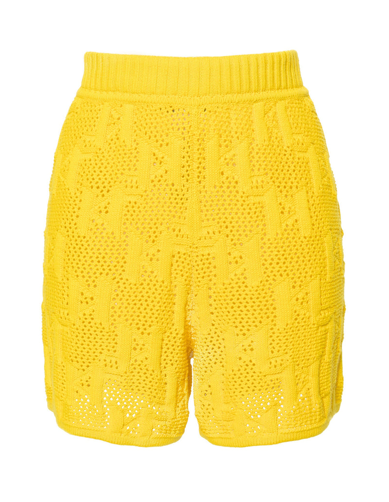 Pantalón Corto Karl Lagerfeld de Crochet Amarillo Mujer
