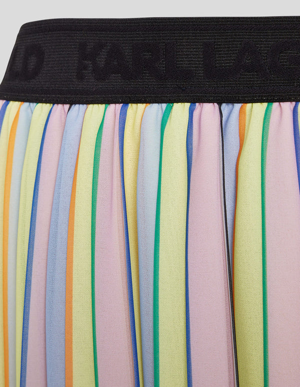 Falda Karl Lagerfeld Plisada de Rayas Multicolor Mujer