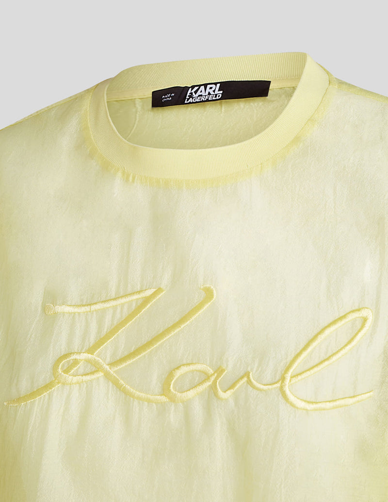 Camiseta Karl Lagerfeld de Organza Amarilla Mujer