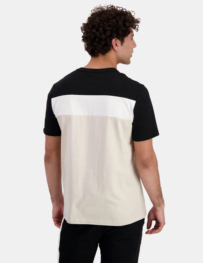 Camiseta Le Coq Sportif Contemporain Negra y Beige Hombre