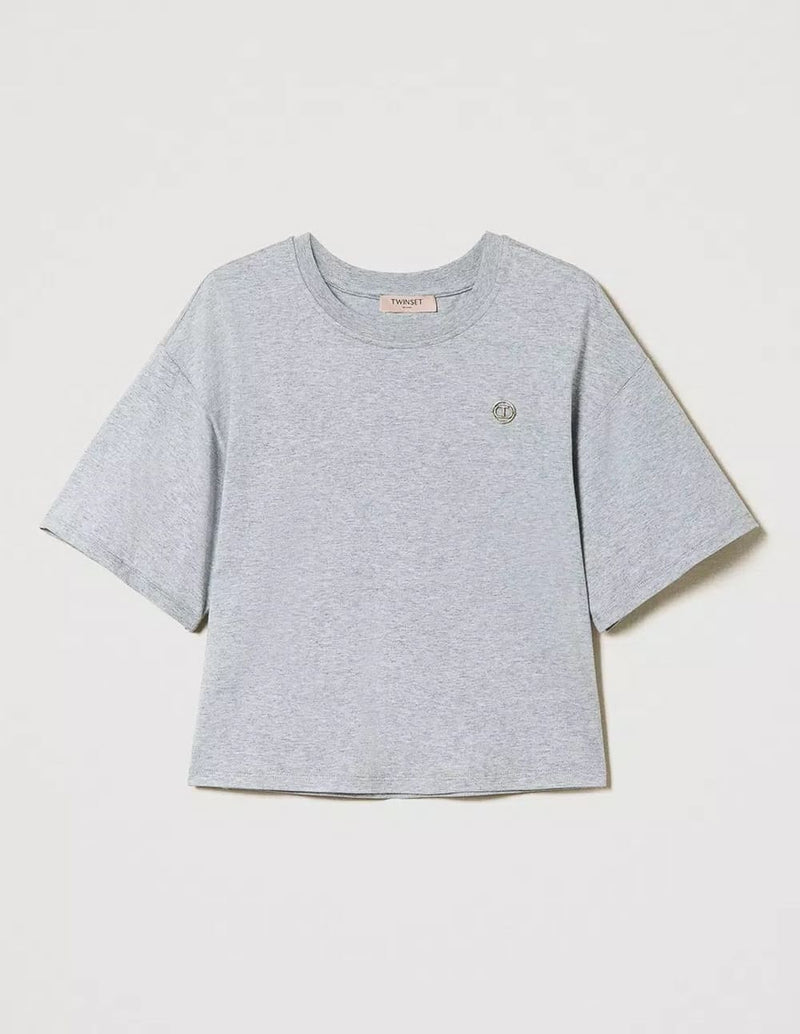 Camiseta TWINSET con Oval T Gris Mujer