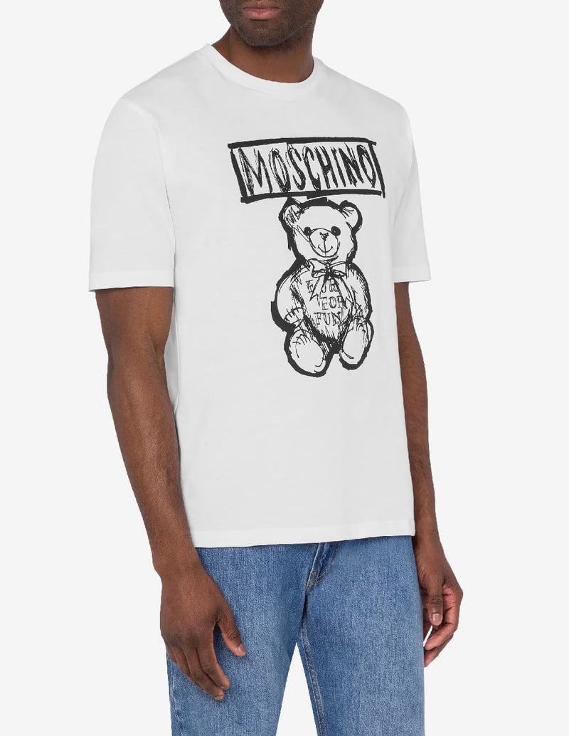 Camiseta Moschino Teddy Bear Printed Blanca Hombre