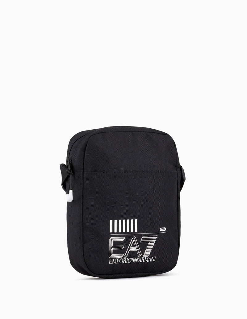 Bolso Bandolera Emporio Armani EA7 Train Core Negro Unisex 16 x 20 x 6