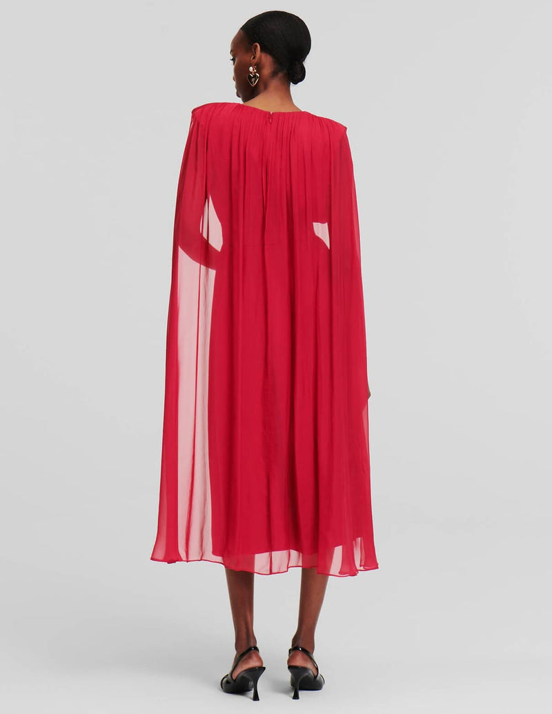 Vestido Karl Lagerfeld con Capa Rojo Mujer