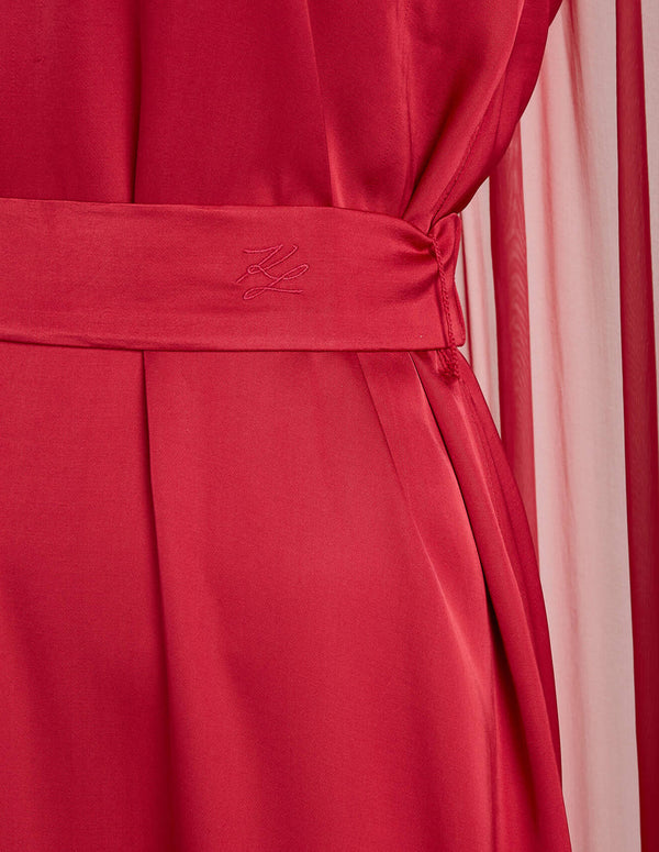 Vestido Karl Lagerfeld con Capa Rojo Mujer