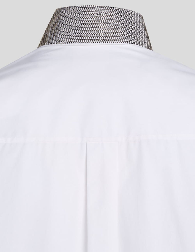 Camisa Karl Lagerfeld con Cuello de Pedreria Blanca Mujer