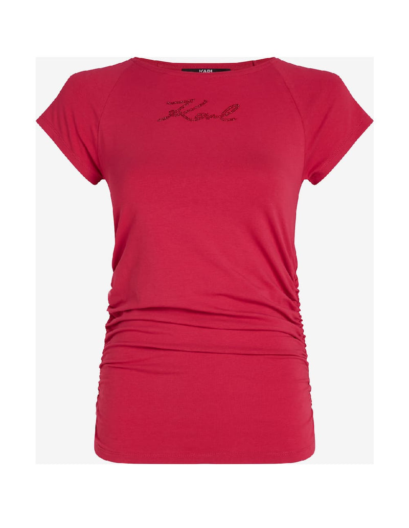 Camiseta Karl Lagerfeld con Pedreria Roja Mujer