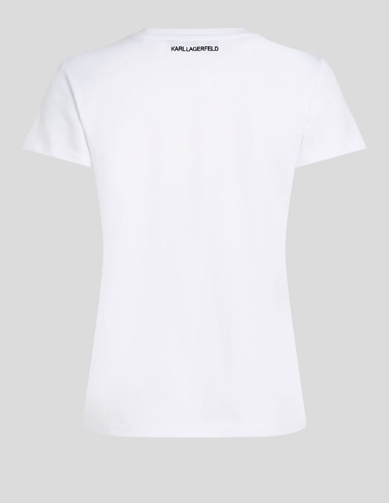 Camiseta Karl Lagerfeld Karl Signature Blanca Mujer