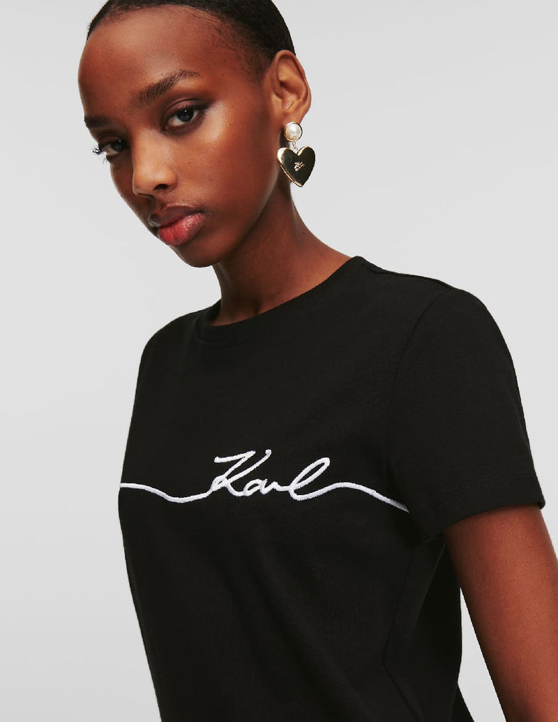 Camiseta Karl Lagerfeld Karl Signature Negra Mujer