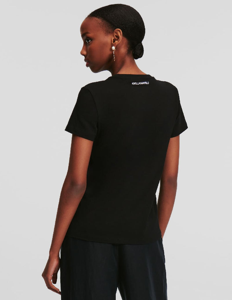 Camiseta Karl Lagerfeld Karl Signature Negra Mujer