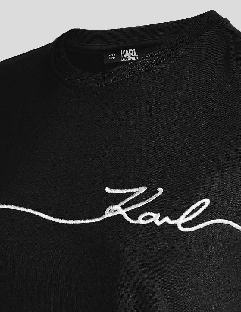 Camiseta Karl Lagerfeld Karl Signature Negra Mujer