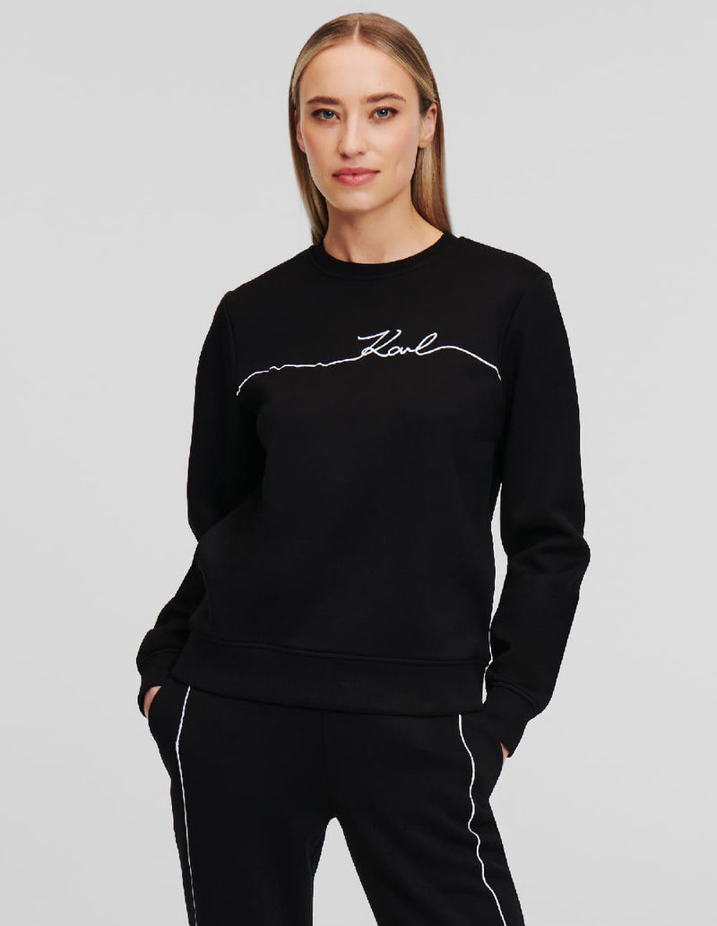 Sudadera Karl Lagerfeld Karl Signature Negra Mujer