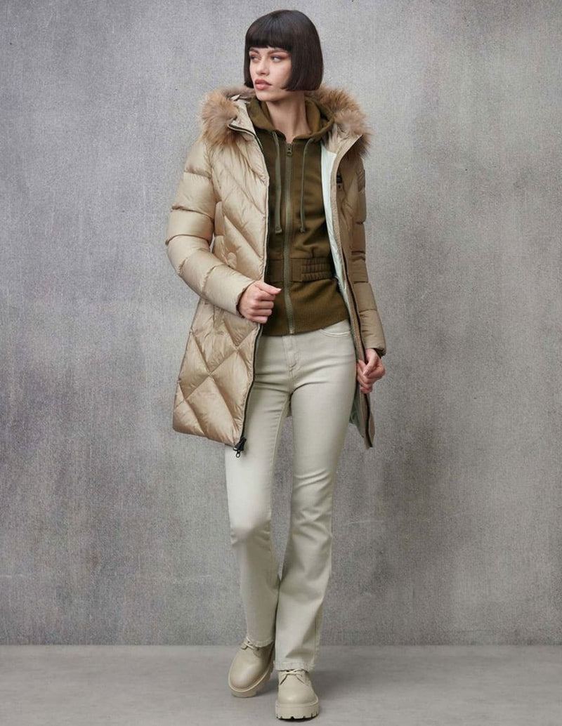 Abrigo Largo Blauer USA Althea Beige Mujer