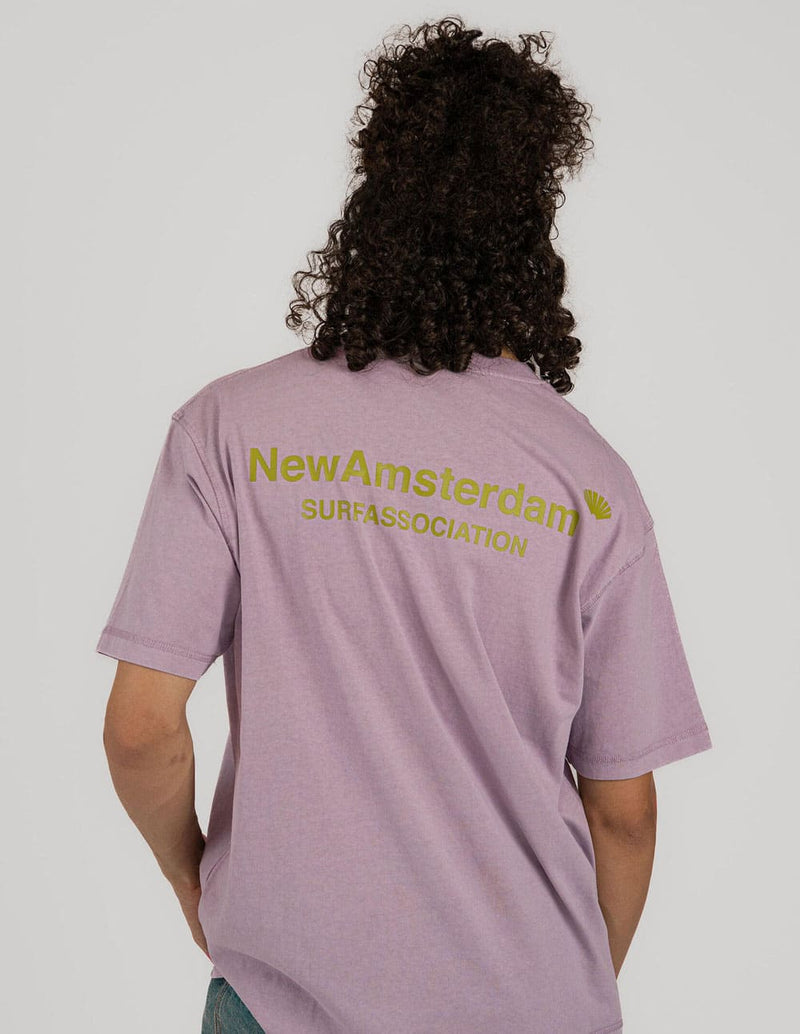 Camiseta New Amsterdam Lace Print Logo Morada Unisex