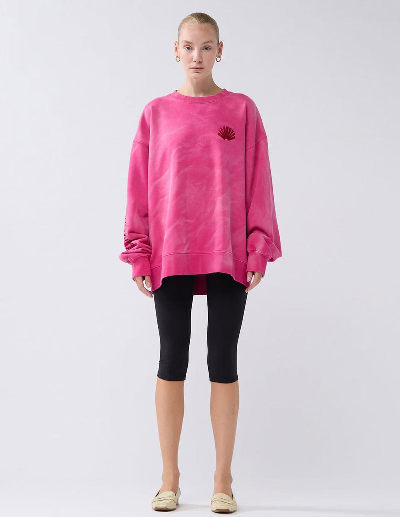Sudadera New Amsterdam Damged Logo Rosa Unisex
