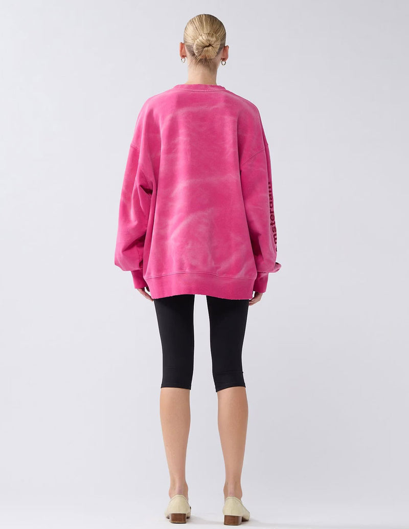 Sudadera New Amsterdam Damged Logo Rosa Unisex