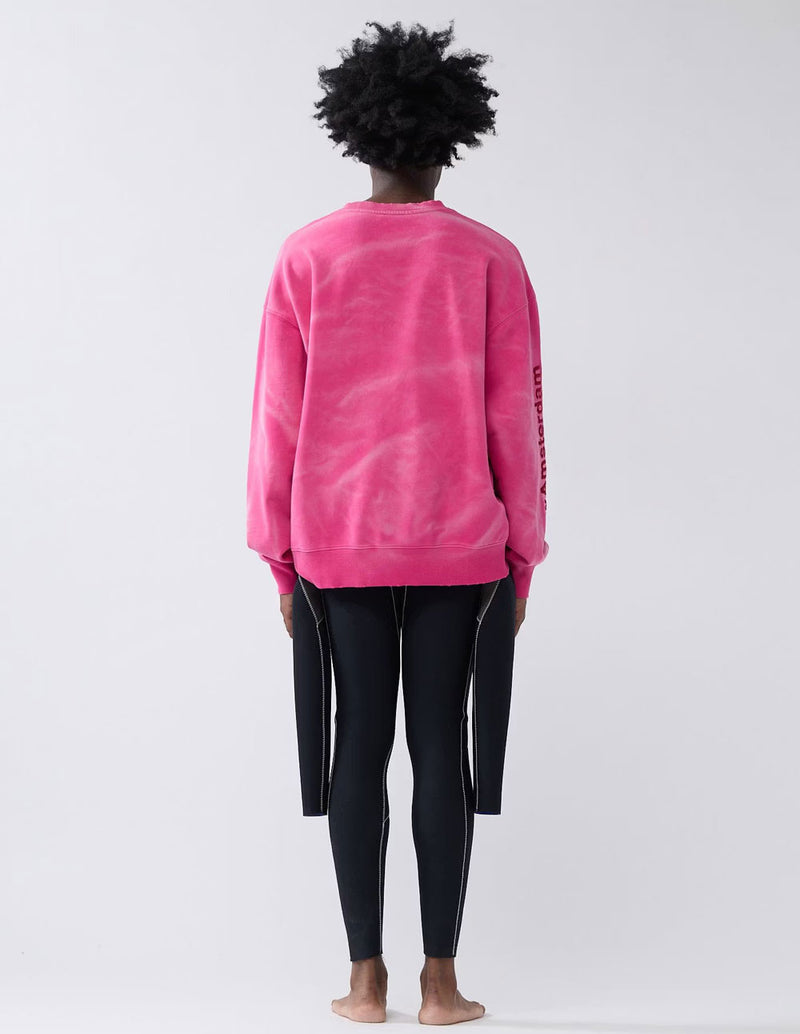 Sudadera New Amsterdam Damged Logo Rosa Unisex
