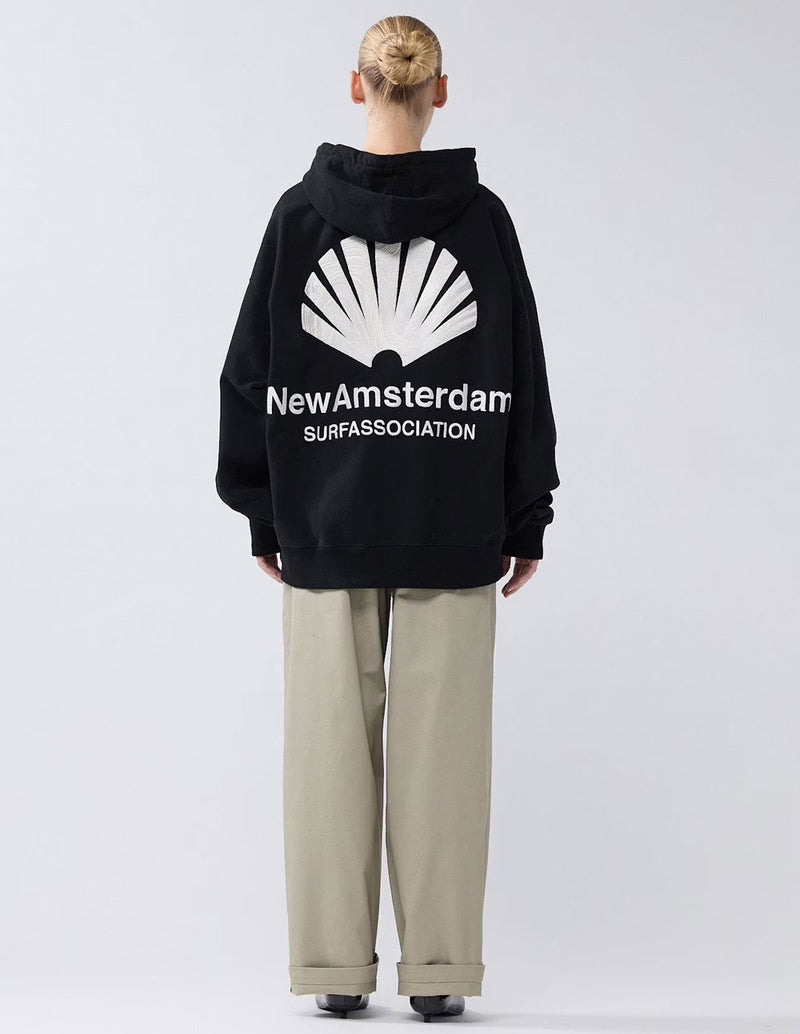 Sudadera con Capucha New Amsterdam Logo Negra Unisex