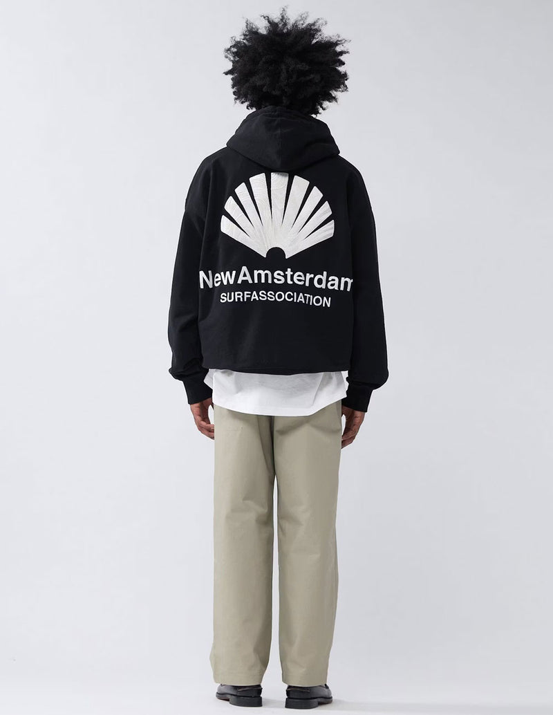 Sudadera con Capucha New Amsterdam Logo Negra Unisex