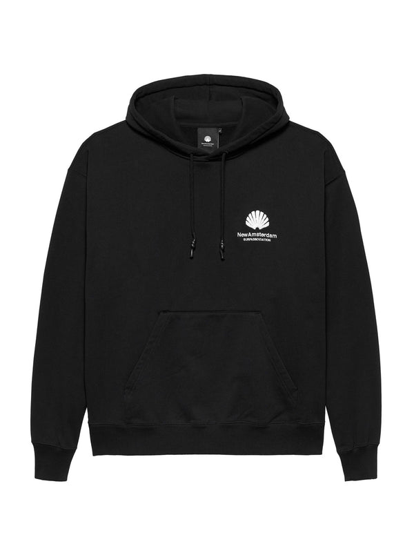 Sudadera con Capucha New Amsterdam Logo Negra Unisex