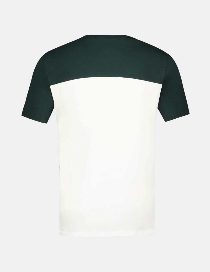 Camiseta Le Coq Sportif Contemporain Blanca y Verde Hombre