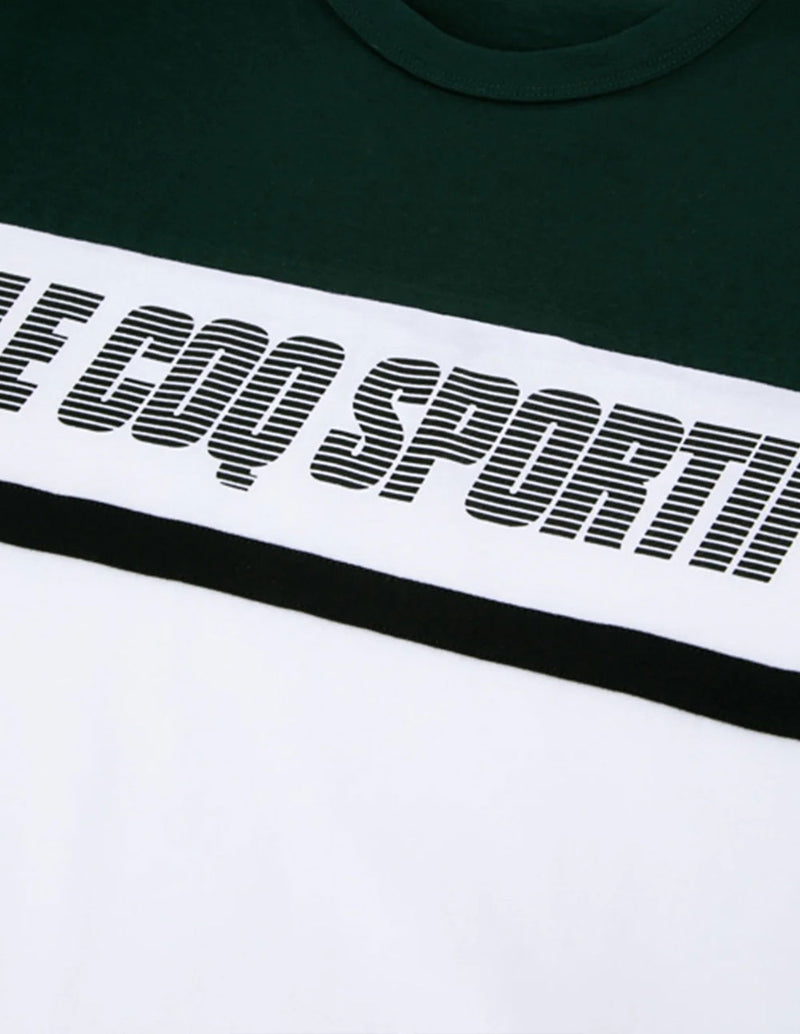 Camiseta Le Coq Sportif Contemporain Blanca y Verde Hombre
