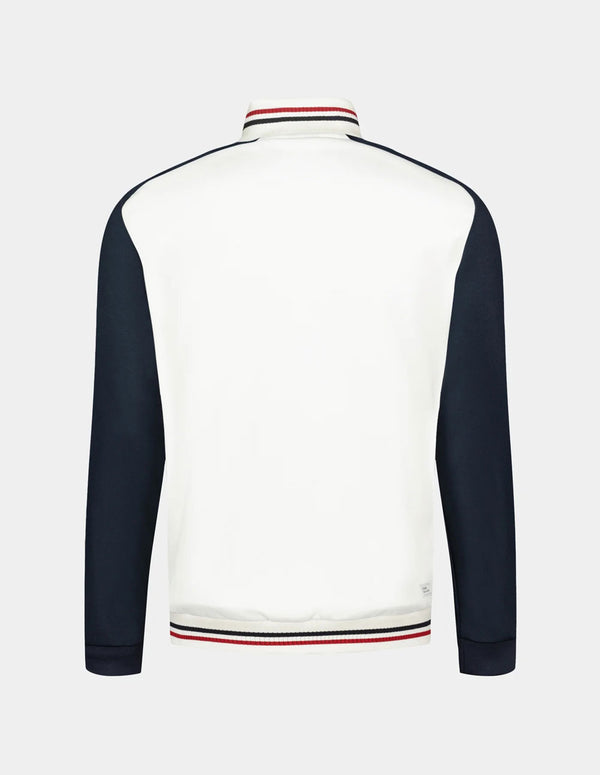 Sudadera Le Coq Sportif con Cremallera Beige y Azul Hombre