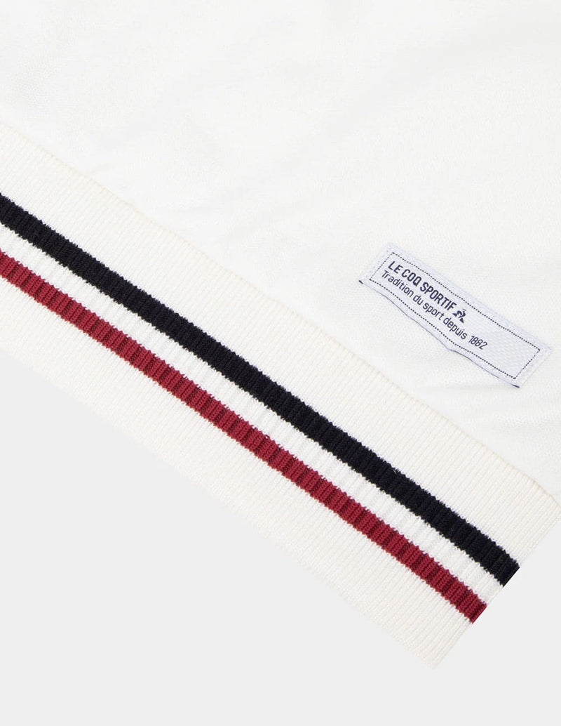 Sudadera Le Coq Sportif con Cremallera Beige y Azul Hombre