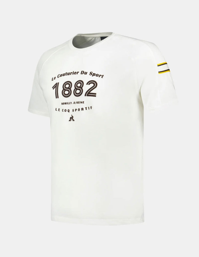 Camiseta Le Coq Sportif con Estampado Velours Blanca Unisex