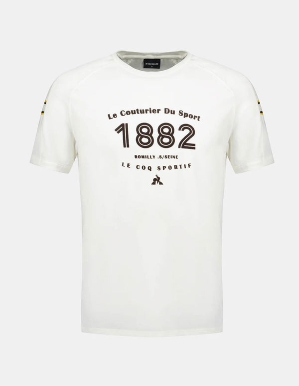 Camiseta Le Coq Sportif con Estampado Velours Blanca Unisex