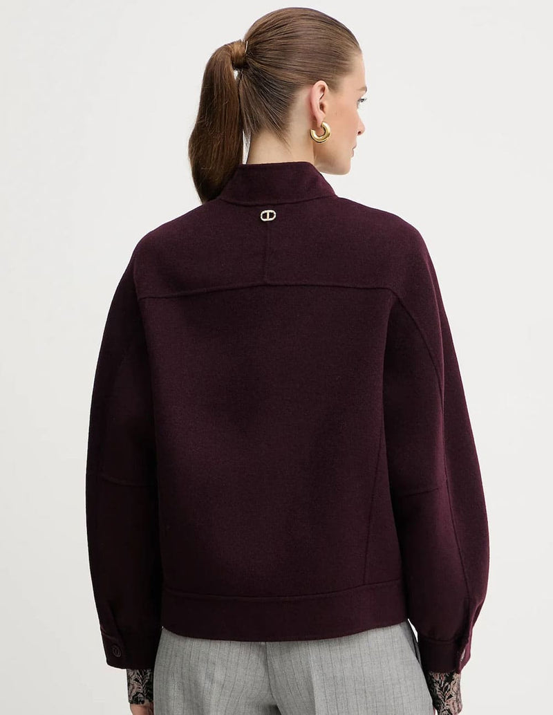 Chaqueta TWINSET de Lana Burdeos Mujer