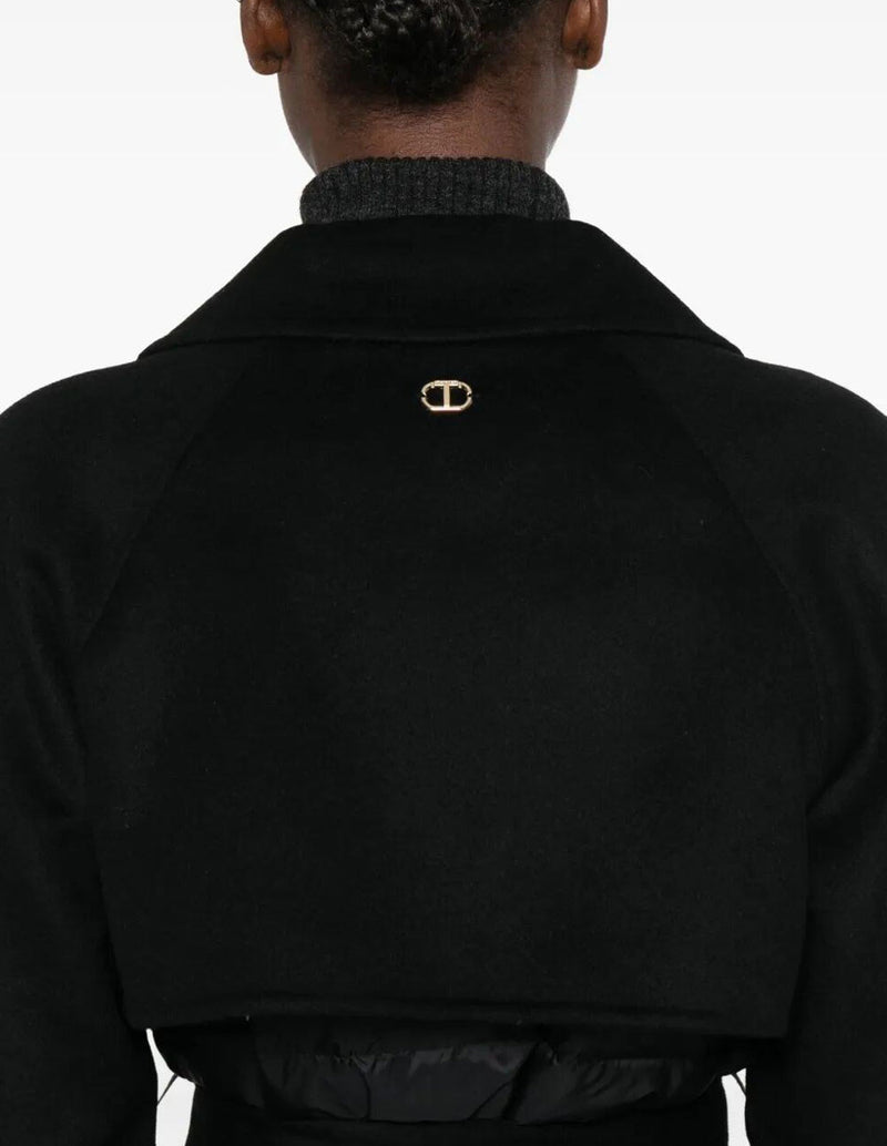 Abrigo TWINSET con Doble Botón Negro Mujer