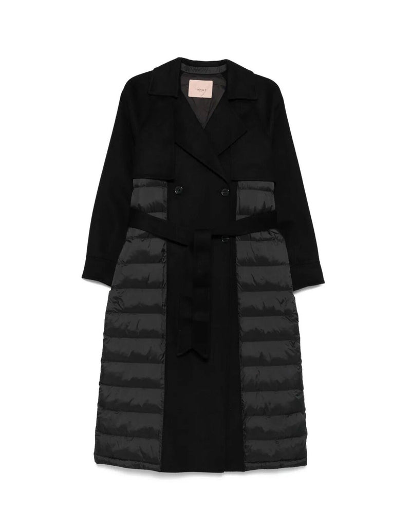 Abrigo TWINSET con Doble Botón Negro Mujer
