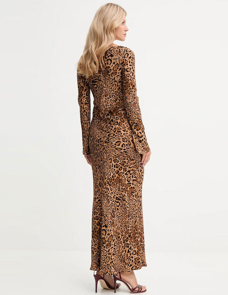 Vestido TWINSET Animal Print Marrón Mujer