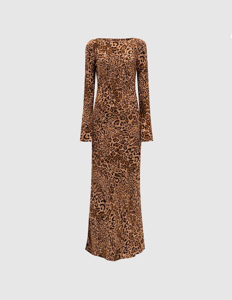 Vestido TWINSET Animal Print Marrón Mujer