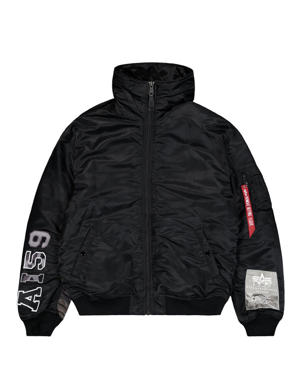 Chaqueta Alpha Industries MA-1 Hooded Studio Negra Hombre