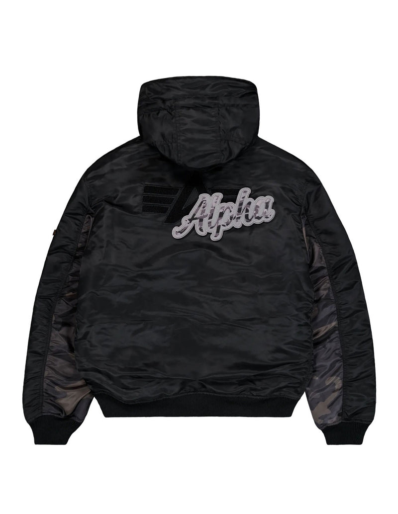 Chaqueta Alpha Industries MA-1 Hooded Studio Negra Hombre