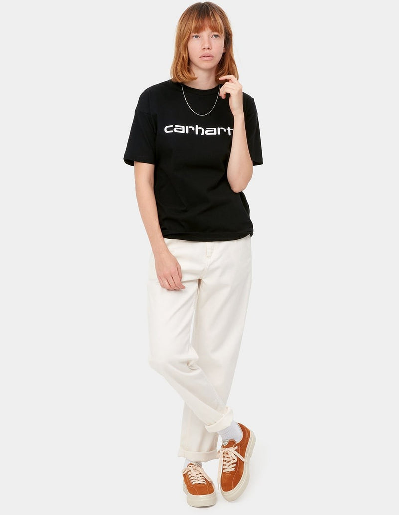 Camiseta Carhartt WIP con Logo Negra Mujer