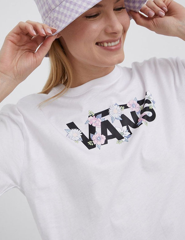 Vans Flow Rina T-shirt with White Flower Logo Womens