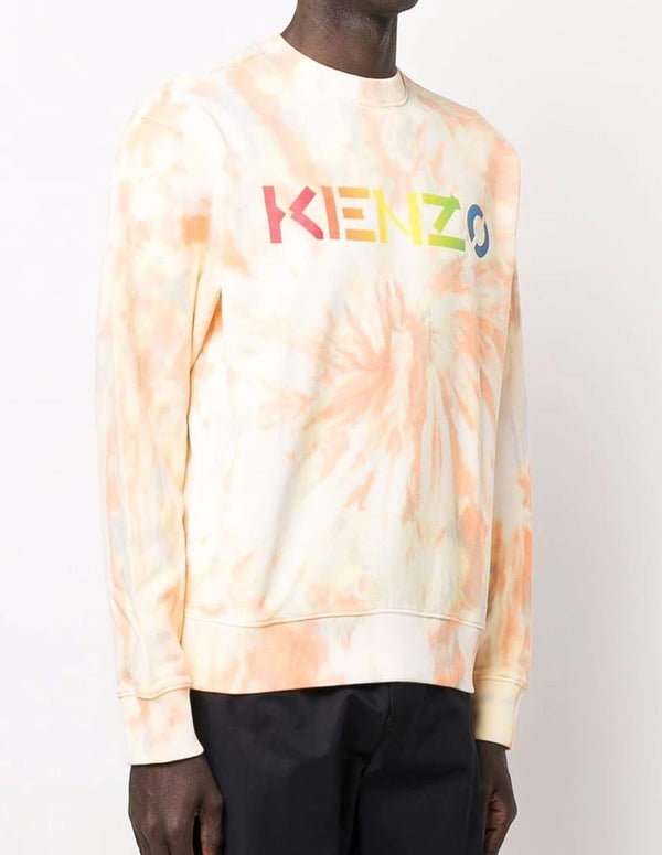 Kenzo Orange Tie-Dye Print Sweatshirt for Men
