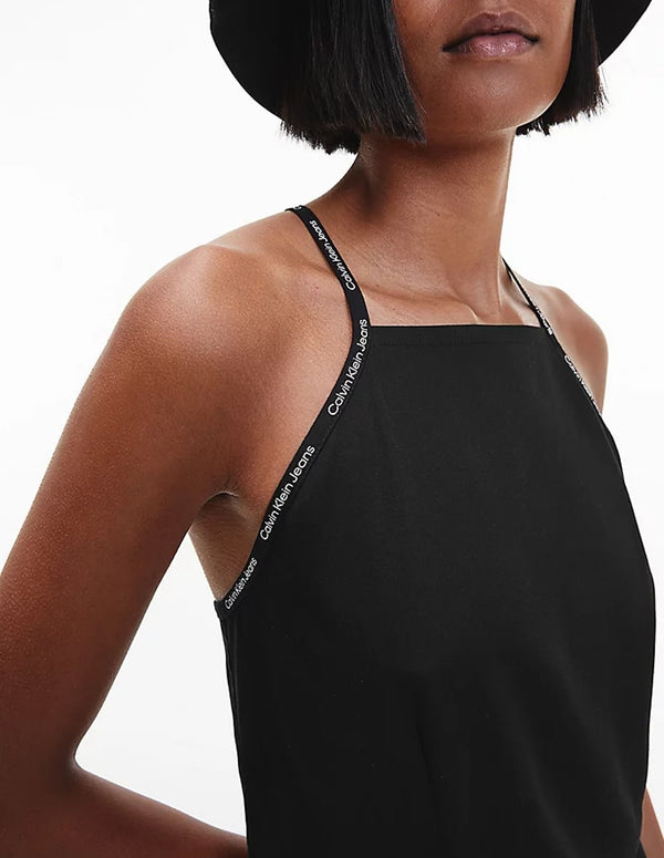 Calvin Klein Jeans Dress Crossed Straps on the Back Black Women