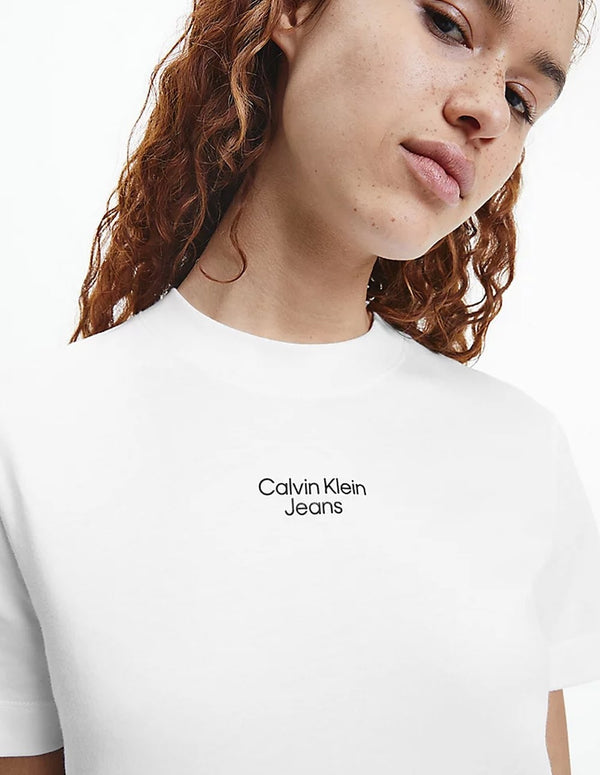 Calvin Klein Jeans Side Slit Maxi Dress White Women