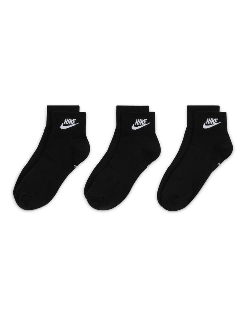 Calcetines Tobilleros Nike Everyday Essential Pack de 3 Negros Unisex
