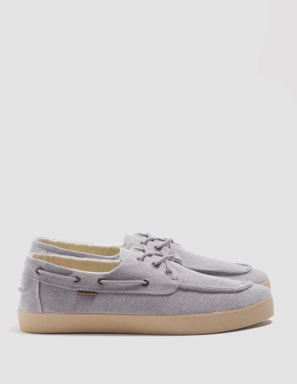 Men's Gray Washed Canvas Pompeii Petra Boat Shoes