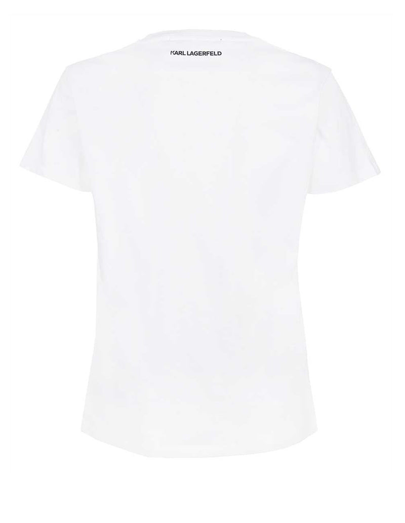 Camiseta Karl Lagerfeld Ikonik 2.0 Karl Logo Blanca Mujer